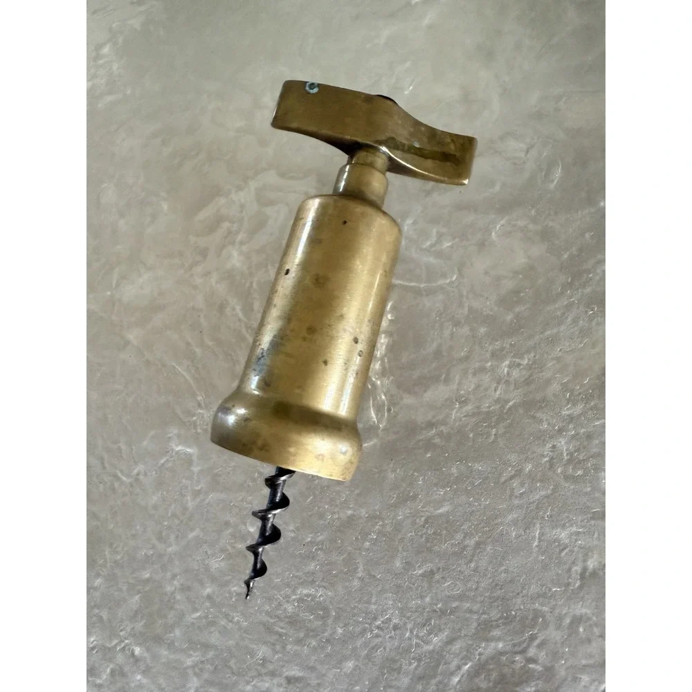 Vintage 1950-1960s‎ Solid Brass Italian Corkscrew Wine Bottle Opener Bar Tool